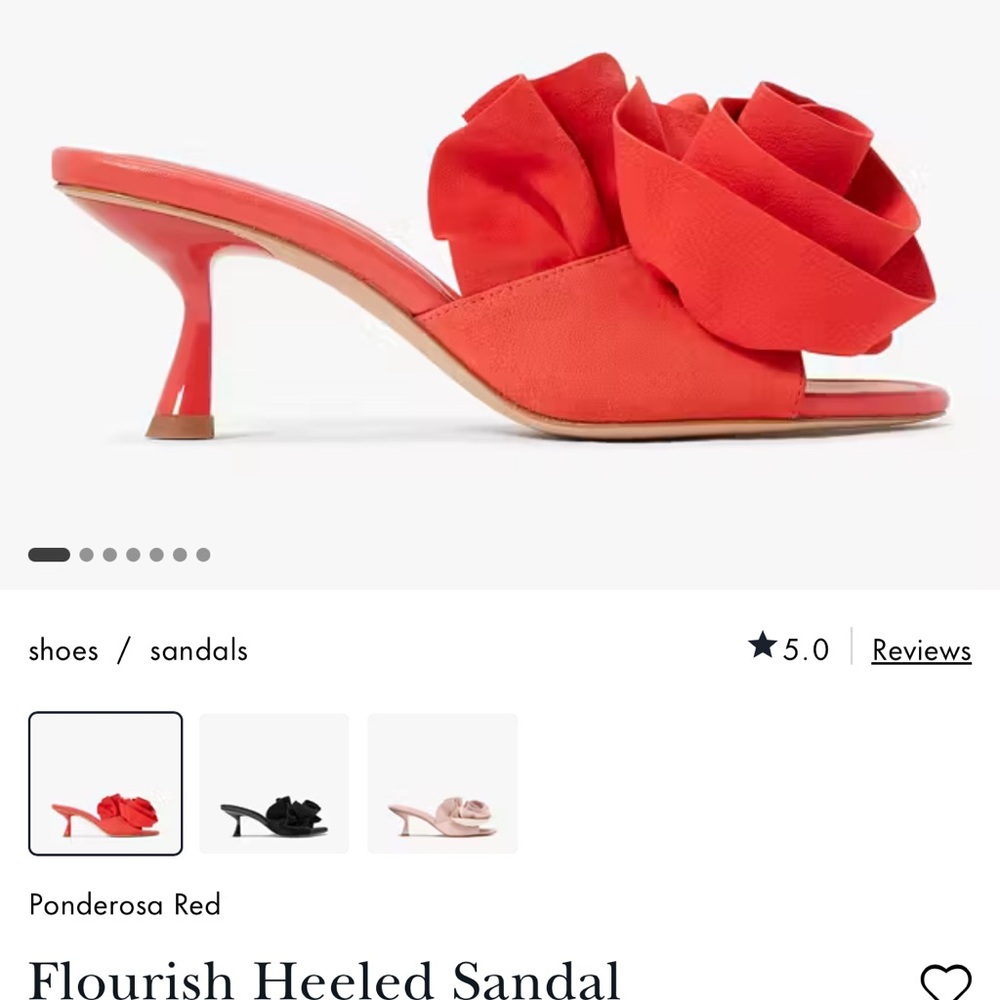 Red Floral Heeled Sandals with Open Toe